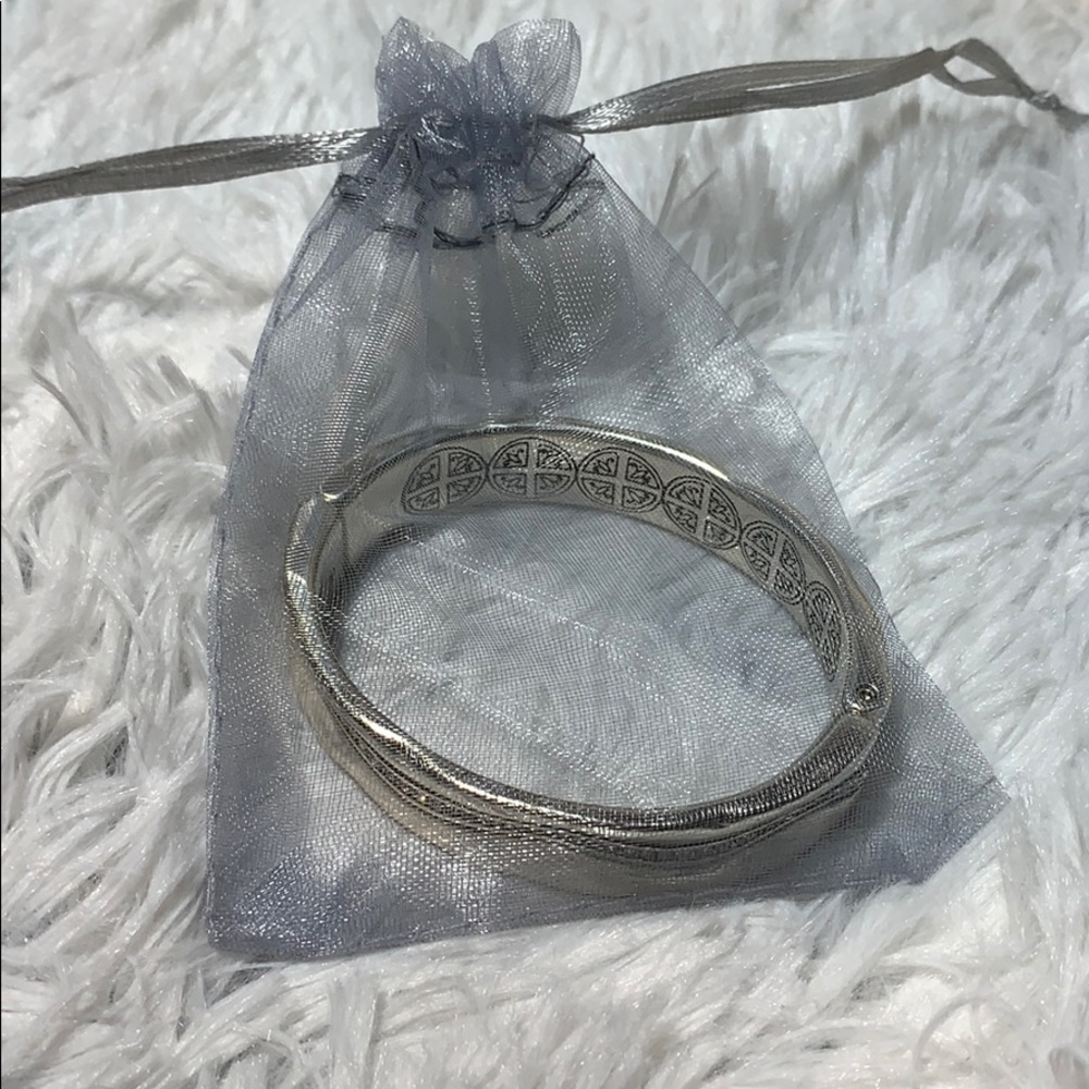 Brighton bracelet bangle silver hinged w diamonds - Picture 3 of 6